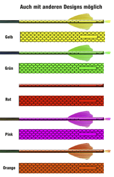 Arrowwraps in fluorezens Tagesleuchtfarben